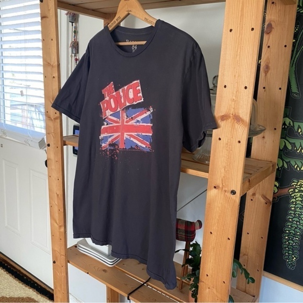Blue 84 Reserve Collection The Police Band Shirt Dark Gray Union Jack Graphic XL - Picture 4 of 11
